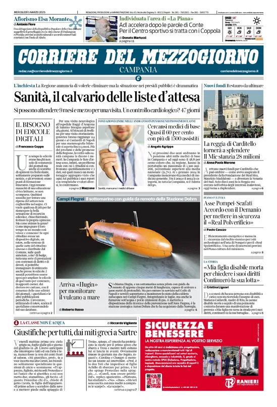 Prima-pagina-corriere del mezzogiorno-del-2025-03-05